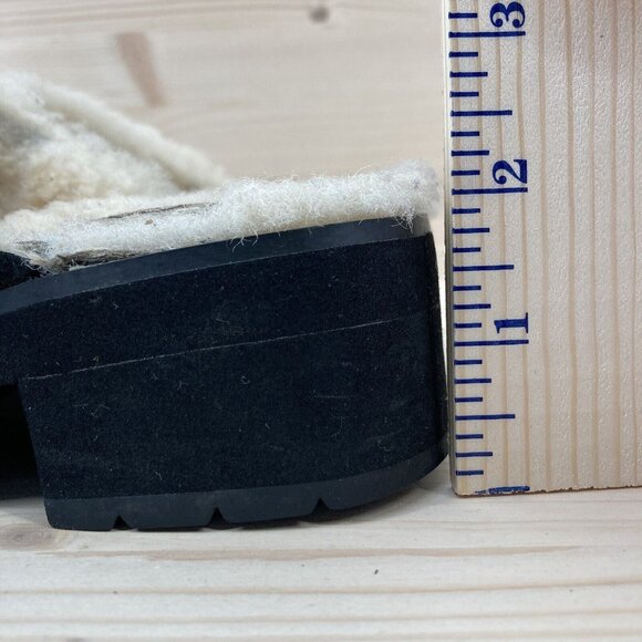 Ugg Little Girls Suede Platform Clogs Size 2 Black Chunky Slip On Shearling Y2K - Picture 15 of 16